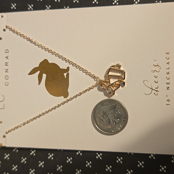 LC Lauren Conrad Gold Tone Origami Bunny Necklace NWT - Picture 8 of 8